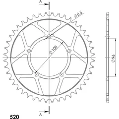 Steel-Rear Sprocket / Chain Wheel Supersprox 520/44t black 92320-44