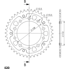 Stealth-Rear Sprocket / Chain Wheel Supersprox 520/42t red 10509R42