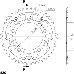 Stealth-Rear Sprocket / Chain Wheel Supersprox 520/43t black 10509K43