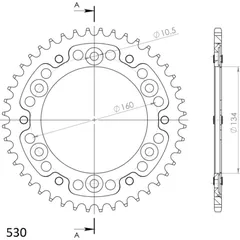 Stealth-Rear Sprocket / Chain Wheel Supersprox 530/44t black 10616K44
