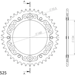Stealth-Rear Sprocket / Chain Wheel Supersprox 525/42t black 10617K42