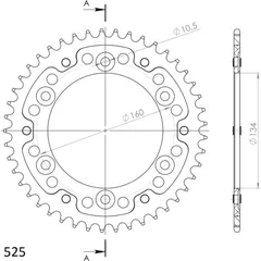Stealth-Rear Sprocket / Chain Wheel Supersprox 525/45t black 10617K45