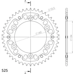 Stealth-Rear Sprocket / Chain Wheel Supersprox 525/46t black