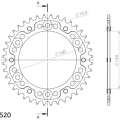 Stealth-Rear Sprocket / Chain Wheel Supersprox 520/40t black 11618K40