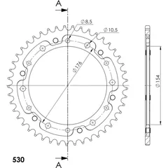 Stealth-Rear Sprocket / Chain Wheel Supersprox 530/45t black