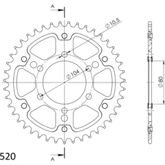 Stealth-Rear Sprocket / Chain Wheel Supersprox 520/43t gold 92404S43