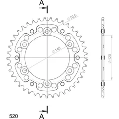 Stealth-Rear Sprocket / Chain Wheel Supersprox 520/41t black 16404K41