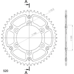 Stealth-Rear Sprocket / Chain Wheel Supersprox 520/50t gold 16404S50