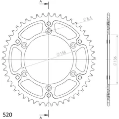 Stealth-Rear Sprocket / Chain Wheel Supersprox 520/49t black 14206K49