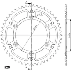 Stealth-Rear Sprocket / Chain Wheel Supersprox 520/50t gold 31514S50