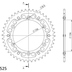 Stealth-Rear Sprocket / Chain Wheel Supersprox 525/44t gold 14506S44