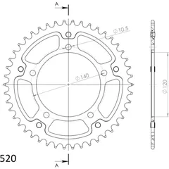 Stealth-Rear Sprocket / Chain Wheel Supersprox 520/46t black 15605K46