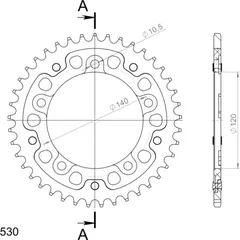 Stealth-Rear Sprocket / Chain Wheel Supersprox 530/41t gold 86603S41
