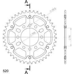 Stealth-Rear Sprocket / Chain Wheel Supersprox 520/42t gold 14401S42