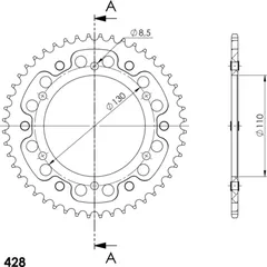 Stealth-Rear Sprocket / Chain Wheel Supersprox 428/48t gold