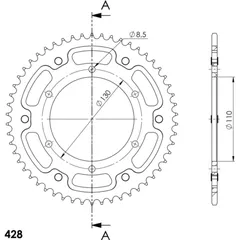 Stealth-Rear Sprocket / Chain Wheel Supersprox 428/54t gold