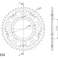 Stealth-Rear Sprocket / Chain Wheel Supersprox 532/48t black