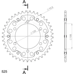 Stealth-Rear Sprocket / Chain Wheel Supersprox 525/41t black 86501K41