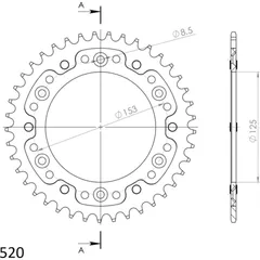Stealth-Rear Sprocket / Chain Wheel Supersprox 520/40t black
