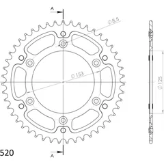 Stealth-Rear Sprocket / Chain Wheel Supersprox 520/46t black