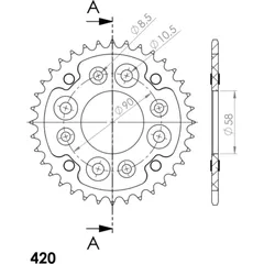 Stealth-Rear Sprocket / Chain Wheel Supersprox 420/36t gold