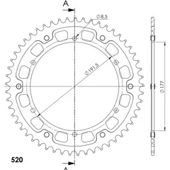 Stealth-Rear Sprocket / Chain Wheel Supersprox 520/53t gold 30223S53