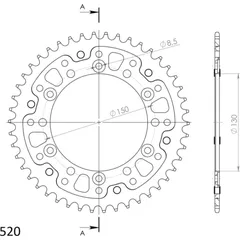 Stealth-Rear Sprocket / Chain Wheel Supersprox 520/46t black 10501K46