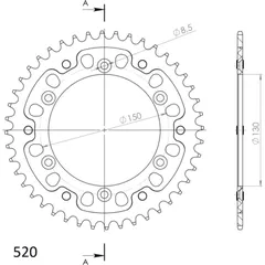 Stealth-Rear Sprocket / Chain Wheel Supersprox 520/44t black 30245K44