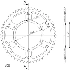 Stealth-Rear Sprocket / Chain Wheel Supersprox 520/53t blue
