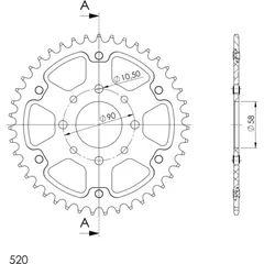 Stealth-Rear Sprocket / Chain Wheel Supersprox 520/43t gold 71201S43