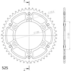 Stealth-Rear Sprocket / Chain Wheel Supersprox 525/47t black