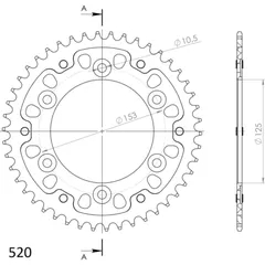 Stealth-Rear Sprocket / Chain Wheel Supersprox 520/45t black 40301K45