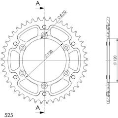 Stealth-Rear Sprocket / Chain Wheel Supersprox 525/45t gold 10602S45