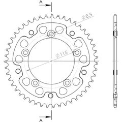 Stealth-Rear Sprocket / Chain Wheel Supersprox 420/47t black 71101K47