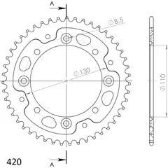 Stealth-Rear Sprocket / Chain Wheel Supersprox 420/47t green