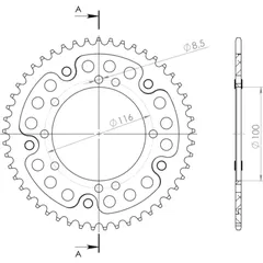 Stealth-Rear Sprocket / Chain Wheel Supersprox 420/49t black 16104K49