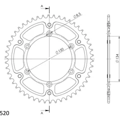 Stealth-Rear Sprocket / Chain Wheel Supersprox 520/49t green