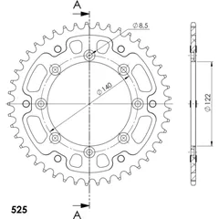 Stealth-Rear Sprocket / Chain Wheel Supersprox 525/45t gold 30474S45