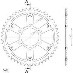 Stealth-Rear Sprocket / Chain Wheel Supersprox 520/49t black 16403K49