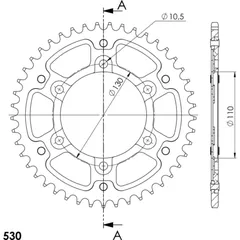 Stealth-Rear Sprocket / Chain Wheel Supersprox 530/45t black 12813K45