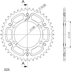 Stealth-Rear Sprocket / Chain Wheel Supersprox 525/42t gold 12810S42