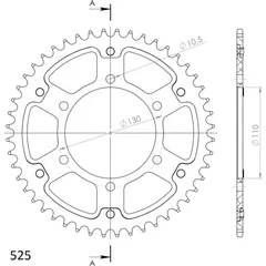 Stealth-Rear Sprocket / Chain Wheel Supersprox 525/48t black 12810K48