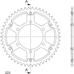 Stealth-Rear Sprocket / Chain Wheel Supersprox 525/50t silver
