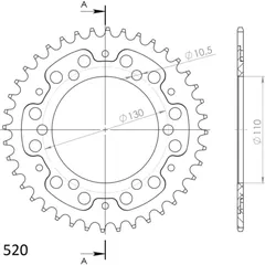 Stealth-Rear Sprocket / Chain Wheel Supersprox 520/40t black 16500K40