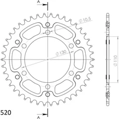 Stealth-Rear Sprocket / Chain Wheel Supersprox 520/41t red 16500R41