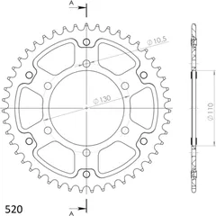 Stealth-Rear Sprocket / Chain Wheel Supersprox 520/44t black 16500K44