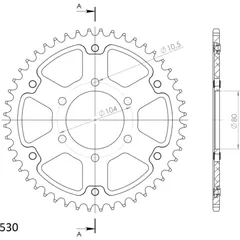 Stealth-Rear Sprocket / Chain Wheel Supersprox 530/44t black 16402K44
