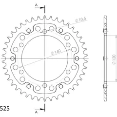 Stealth-Rear Sprocket / Chain Wheel Supersprox 525/42t black 16605K42