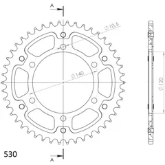 Stealth-Rear Sprocket / Chain Wheel Supersprox 530/46t black 16603K46