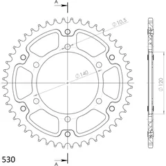 Stealth-Rear Sprocket / Chain Wheel Supersprox 530/48t black 16603K48